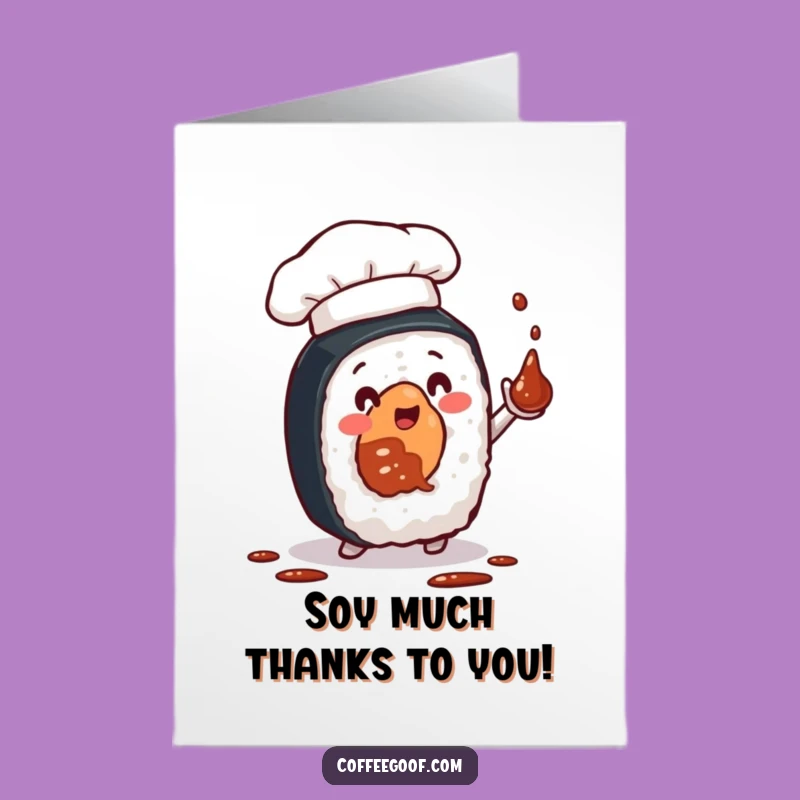 Funny Free Printable Sushi Thank You Card - Downloadable DIY Gift