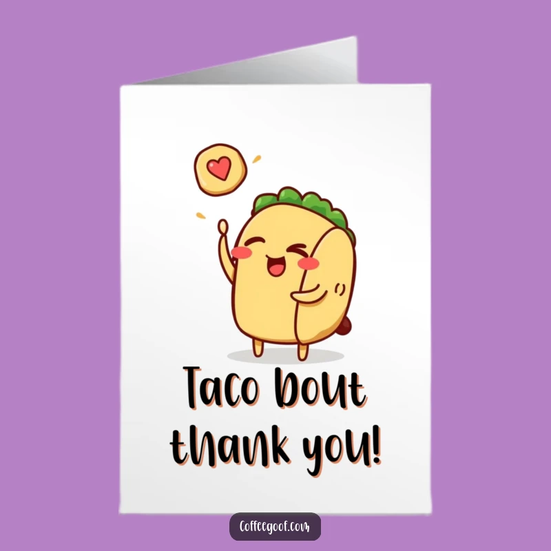 Free Printable Thank You Card: Winking Taco Flips Pancake, Unique Appreciation Gift