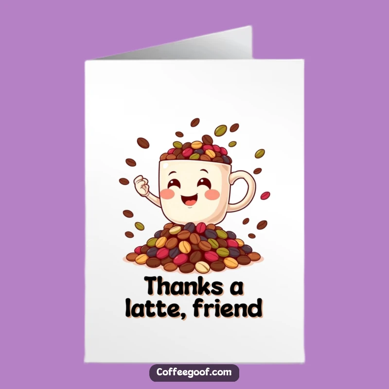 Free Printable Thank You Card: Juggling Coffee Mug, Express Gratitude with Downloadable Fun