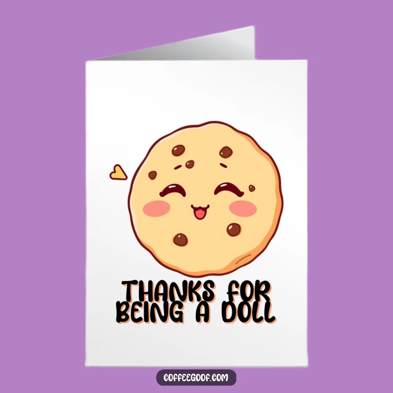 Free Printable Funny Cookie Thank You Card: Winking Gratitude Downloadable
