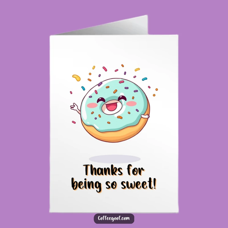 Free Printable Donut Thank You Card: Juggling Sprinkles Gratitude Downloadable & Print at Home