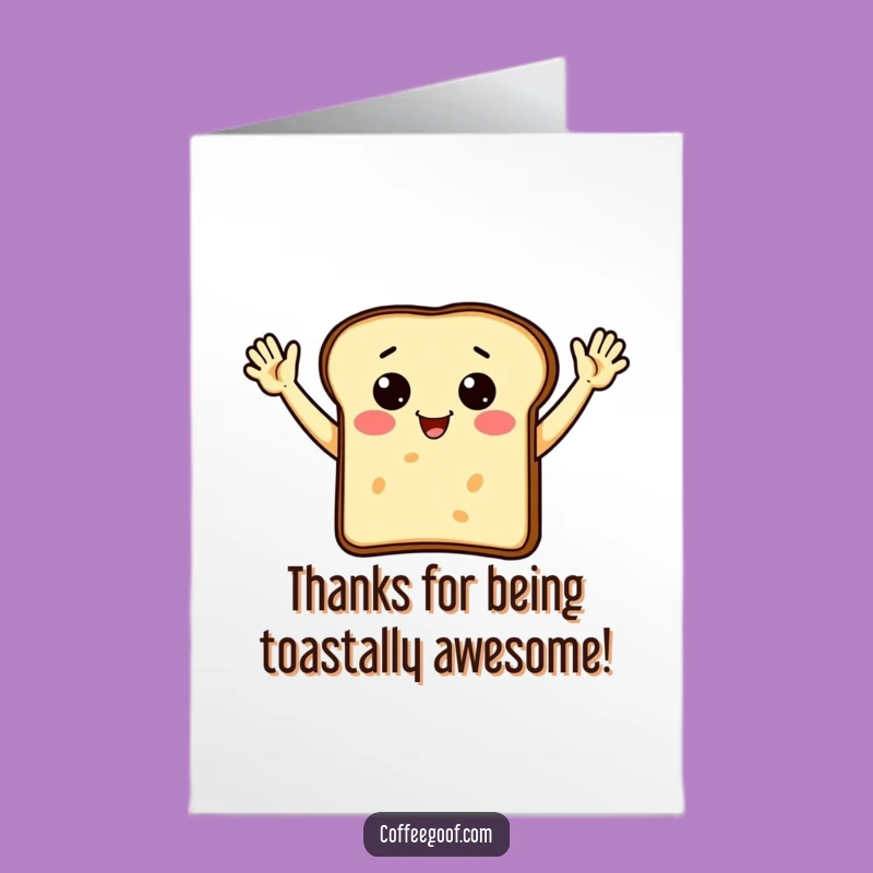 Free Printable Toast Thank You Card: Waving Arms Gratitude Downloadable & Print at Home