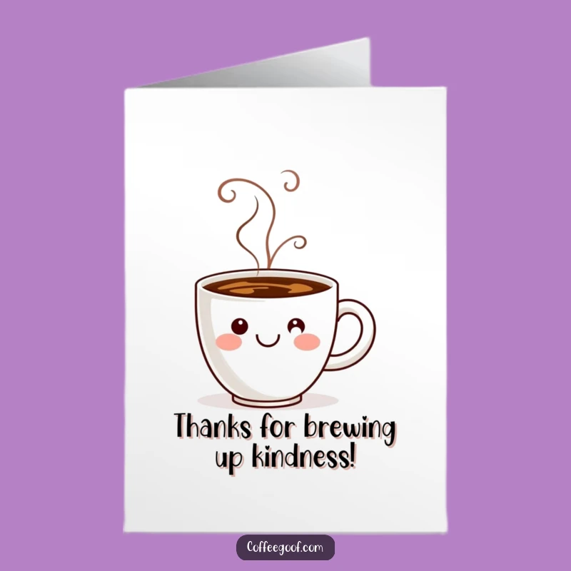 Free Printable Coffee Thank You Card: Warm Steam Smile Downloadable & Print at Home