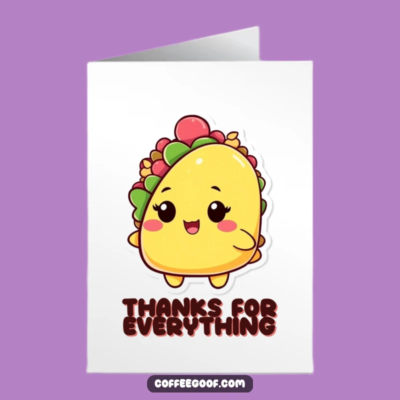 Free Printable Thank You Card: Winking Taco, Spicy Thanks, Print-at-Home Gift