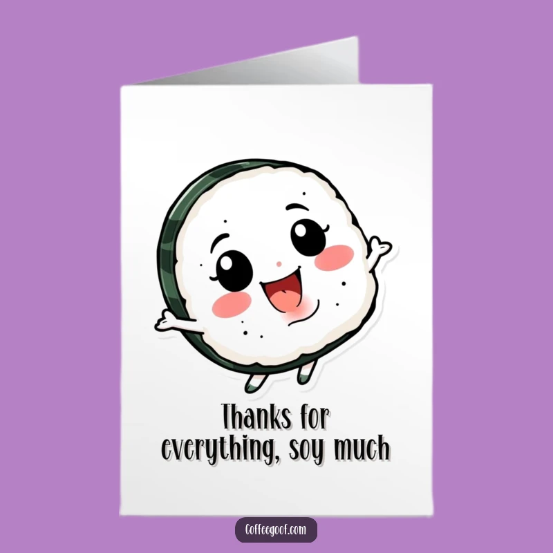 Free Printable Thank You Card: Spinning Sushi for a Deliciously Expressed Gratitude