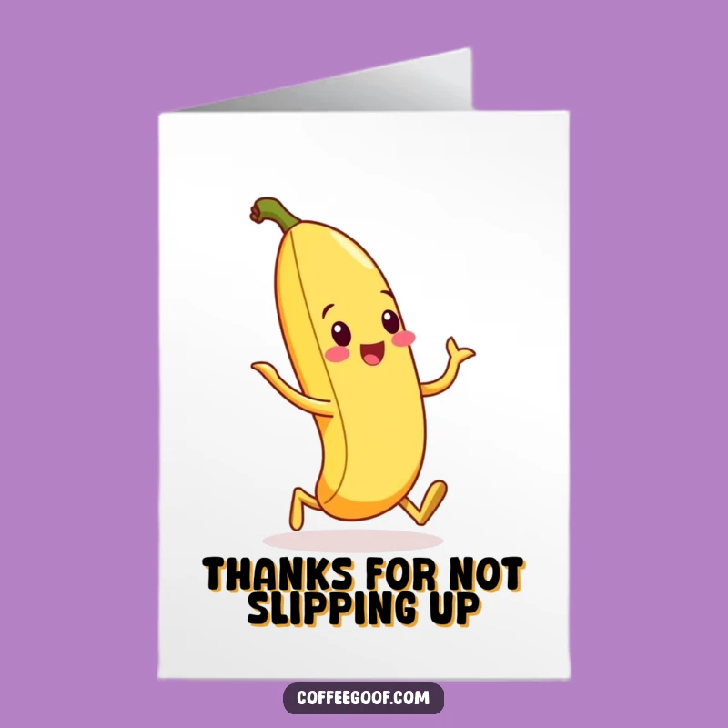 Free Printable Funny Banana Peel Thank You Card: Silly Walk Downloadable