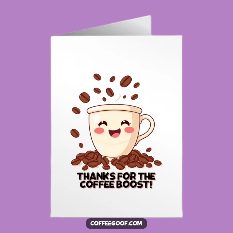 Free Printable Thank You Card: Happy Coffee Cup, Express Gratitude with Downloadable Perkiness