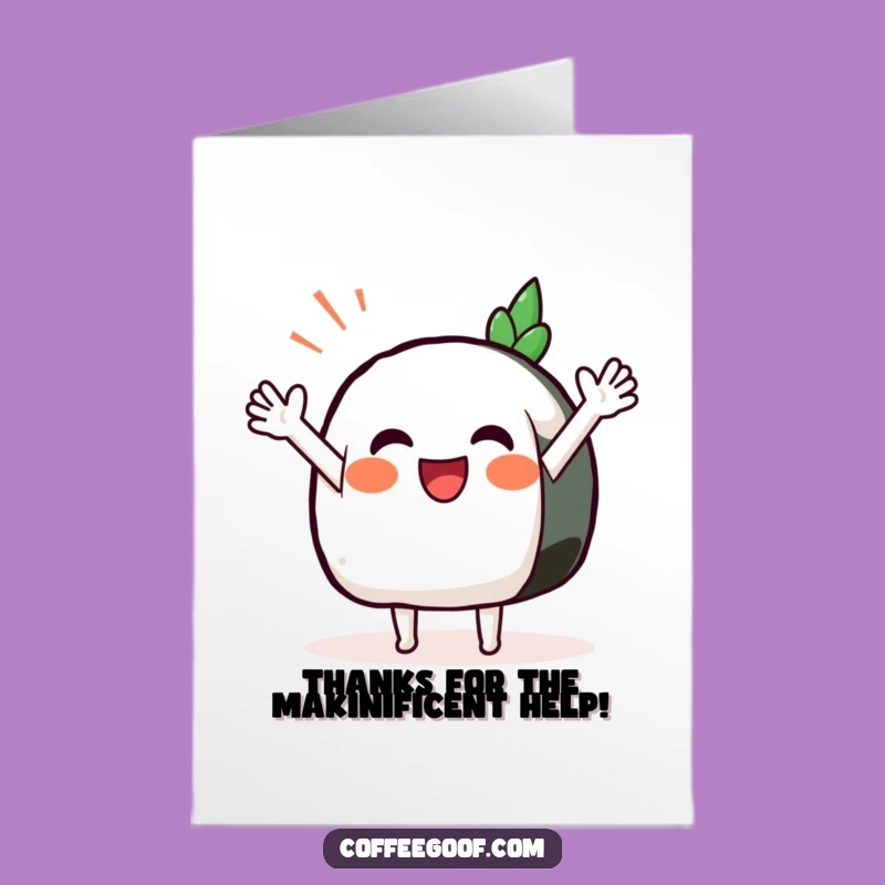 Free Printable Thank You Card: Sushi Wave Funny Downloadable Gift