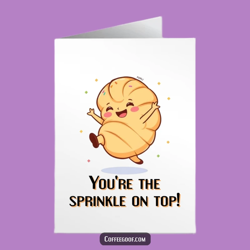 Free Printable Thank You Card: Cartwheeling Croissant - Funny Bakery Appreciation Gift