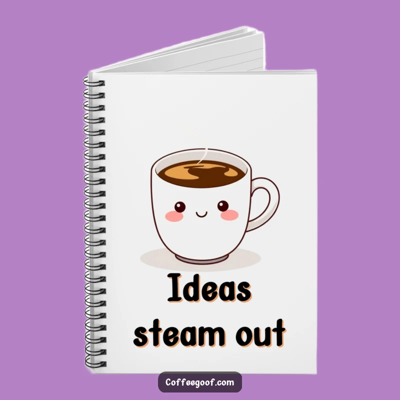 Funny Coffee Cup Notebook: Cheerful Steaming Handle Journal, Creative Gift for Writers