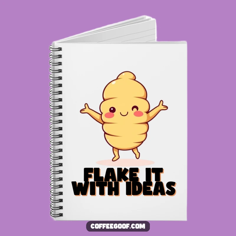 Funny Croissant Notebook: Happy Dancing Character, Hilarious Journal for Ideas