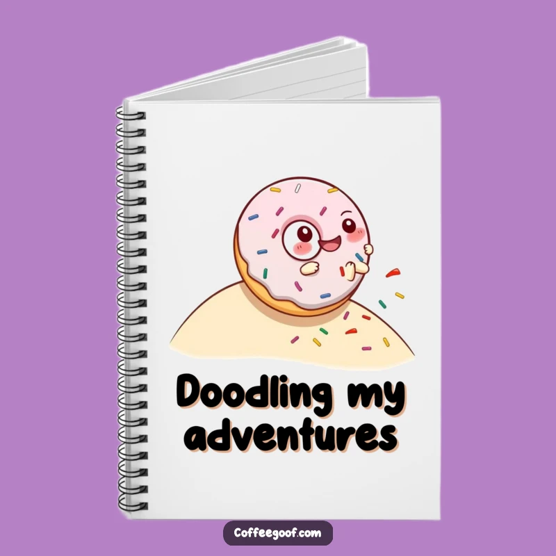 Funny Donut Rolling Hill Notebook: Giggling Character Spills Sprinkles - Sweet Journal Gift
