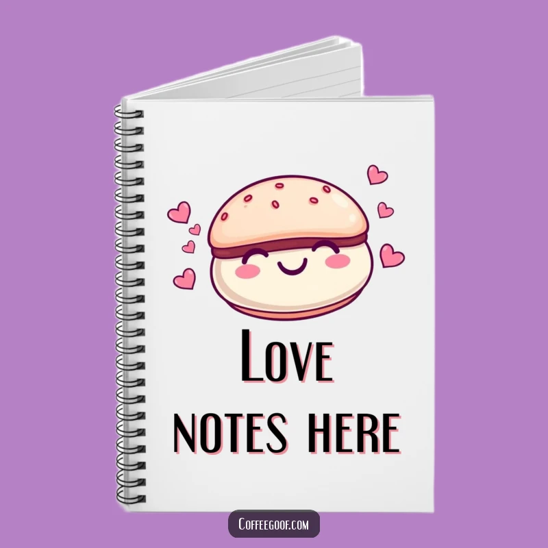 Funny Macaroon Hearts Notebook - Cute Cartoon Journal Gift