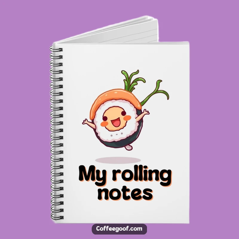 Funny Sushi Notebook: Cartwheel Roll Journal, Foodie Gift