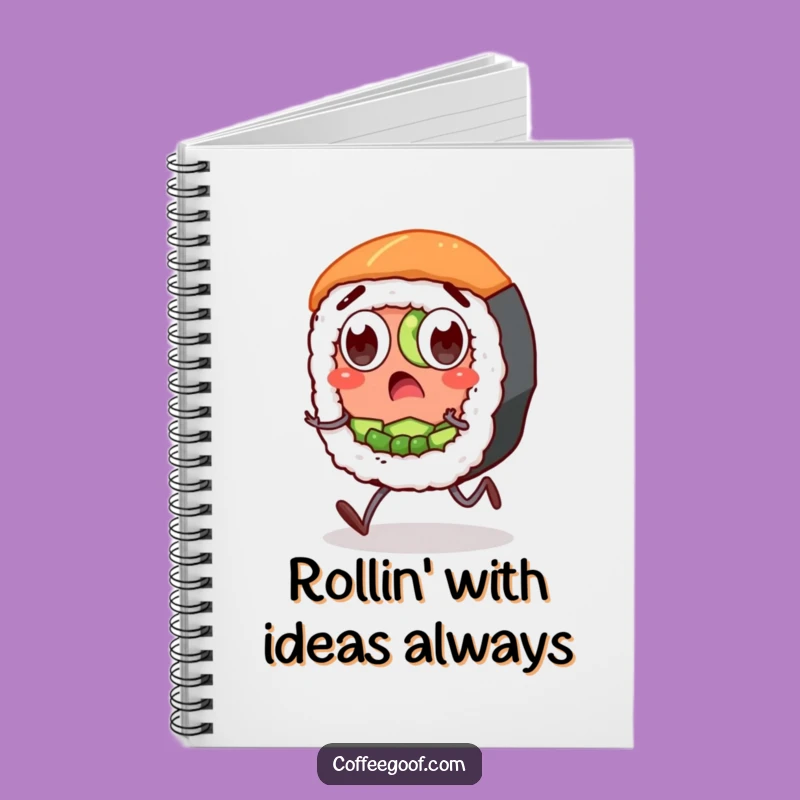 Funny Sushi Notebook: Surprised Roll Character, Hilarious Journal for Foodie Notes