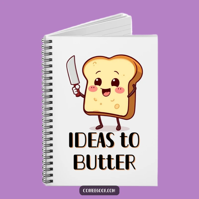 Funny Toast Butter Knife Notebook - Hilarious Cartoon Journal Gift