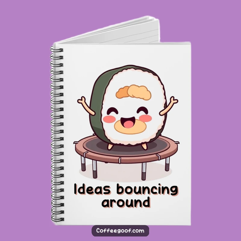 Funny Sushi Roll Trampoline Notebook: Journal Bounce Design, Perfect Stationery Gift!