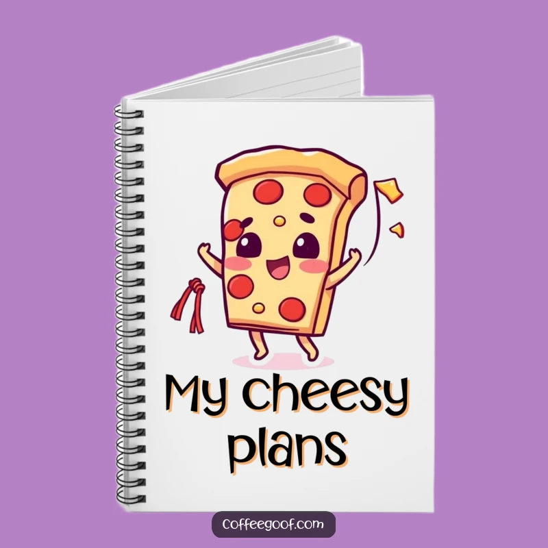 Funny Pizza Cheese String Notebook: Beaming Slice Character - Cheesy Journal Gift