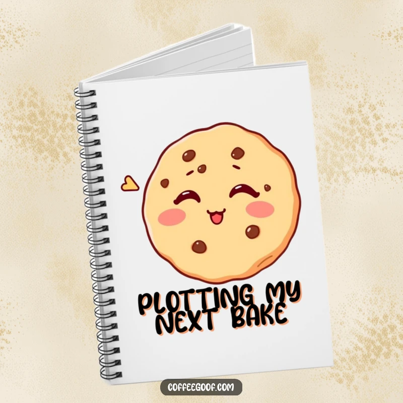 Funny notebook cover with a delightful cookie trying its best to wink, inspiring creative and humorous writing.