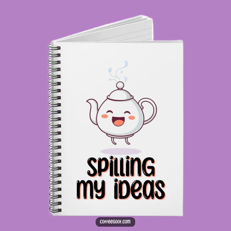 Funny Dancing Teapot Notebook: Steamy Water Character Journal, Creative Gift