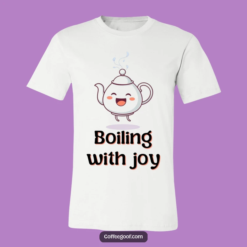 Funny Dancing Teapot T-Shirt: Steamy Water Character Joke Tee, Great Gift