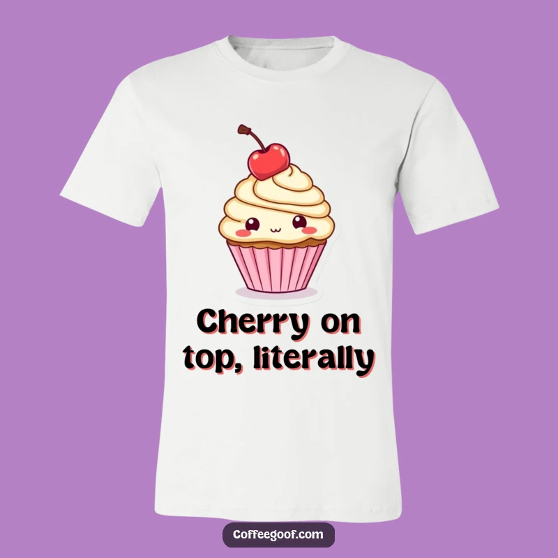 Funny Cupcake Cherry T-Shirt: Wear Your Sweet Side, Great Gift!