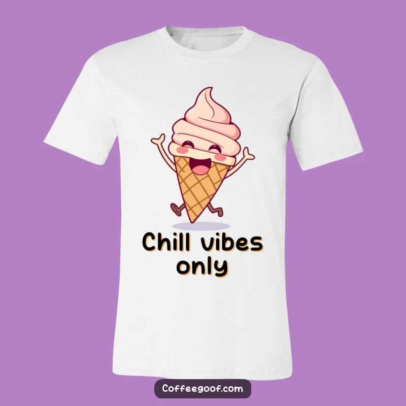 Funny Ice Cream T-Shirt: Bouncing Cone Tee for Joyful Souls