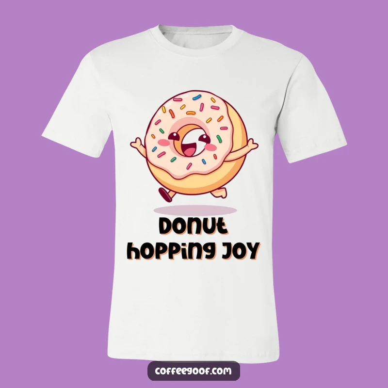 Funny Hopping Donut T-Shirt - Hilarious Apparel for Sweet Treat Enthusiasts