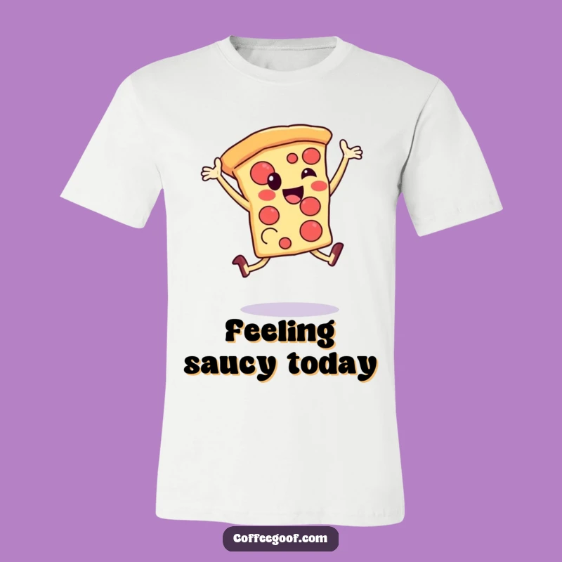 Funny Pizza Leap T-Shirt: Celebratory Slice Character Tee, Awesome Gift