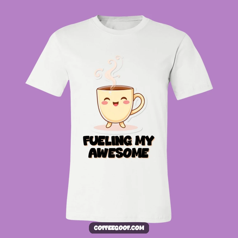 Funny Coffee Cup T-Shirt: Playful Steam Character, Hilarious Gift for Brew Enthusiasts