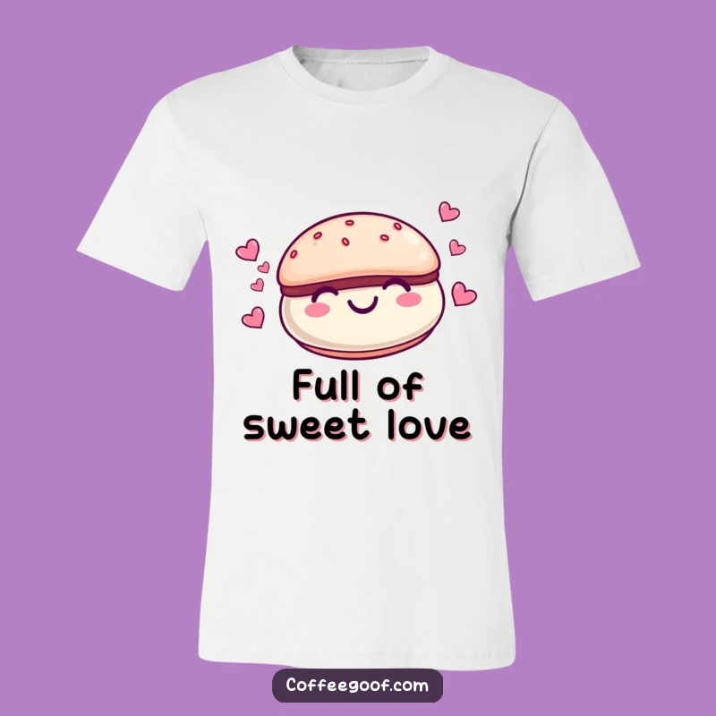 Funny Macaroon Hearts T-Shirt - Cute Cartoon Character Apparel Gift