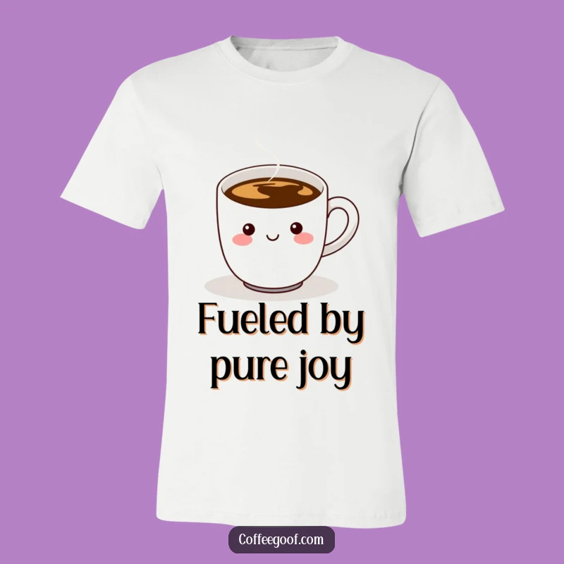 Funny Coffee Cup T-Shirt: Cheerful Steaming Handle Design, Awesome Gift for Coffee Addicts