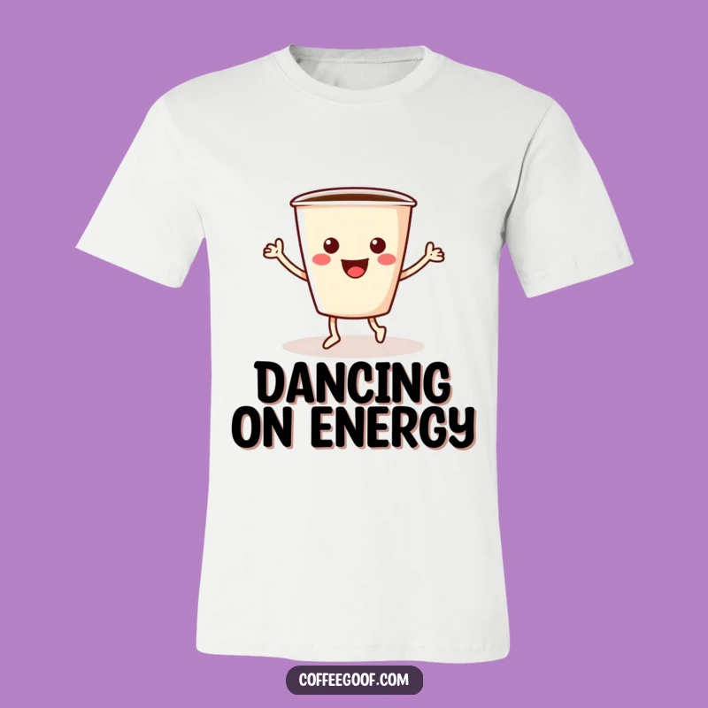 Funny Coffee T-Shirt: Jiggling Cup Design, Comical Gift for Coffee Addicts