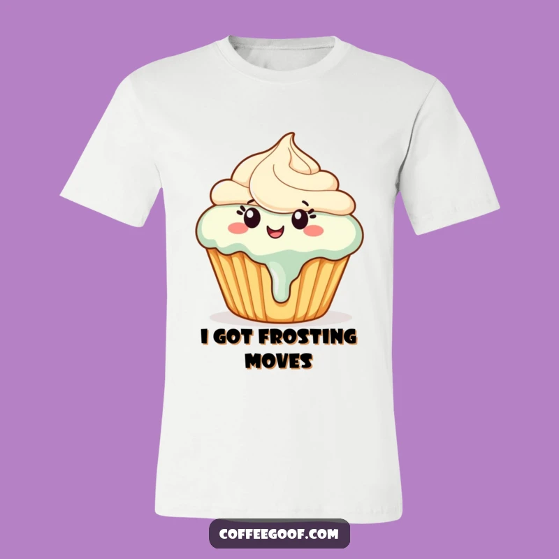 Funny Dancing Cupcake T-Shirt - Melting Frosting Fun Tee for Treat Lovers