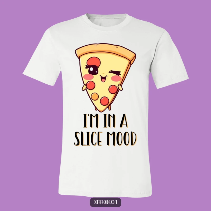 Funny Pizza T-Shirt: Giggling Slice Character, Hilarious Outfit for Foodie Fun