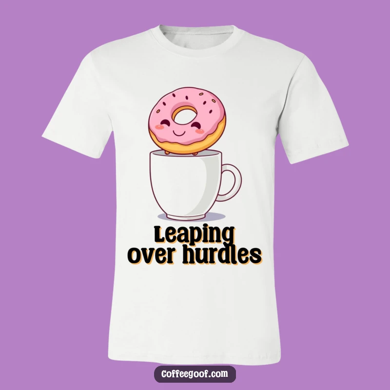 Funny Donut Leap T-Shirt - Hilarious Jumping Treat Tee