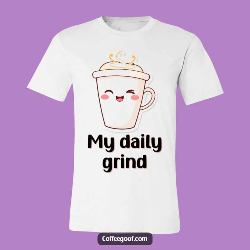 Funny Winking Coffee Cup T-Shirt: Playful Character Tee for Coffee Lovers