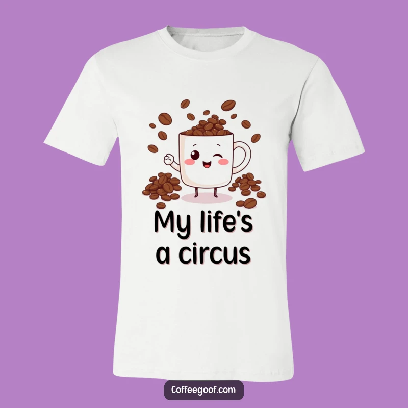 Funny Juggling Beans Mug T-Shirt: Wear Your Coffee Passion!