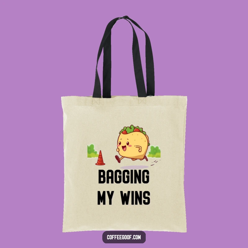 Funny Tote Bag: Sprinting Taco Graphic, Stylish Carry-all, Perfect Funny Gift
