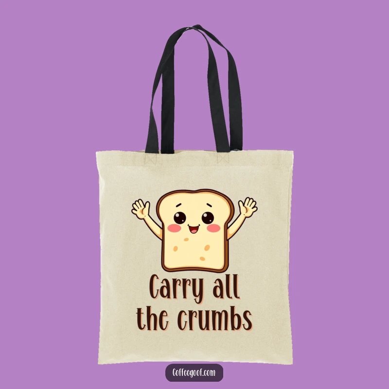 Funny Toast Waving Tote Bag: Stylish Breakfast Design, Perfect Shopping Gift!