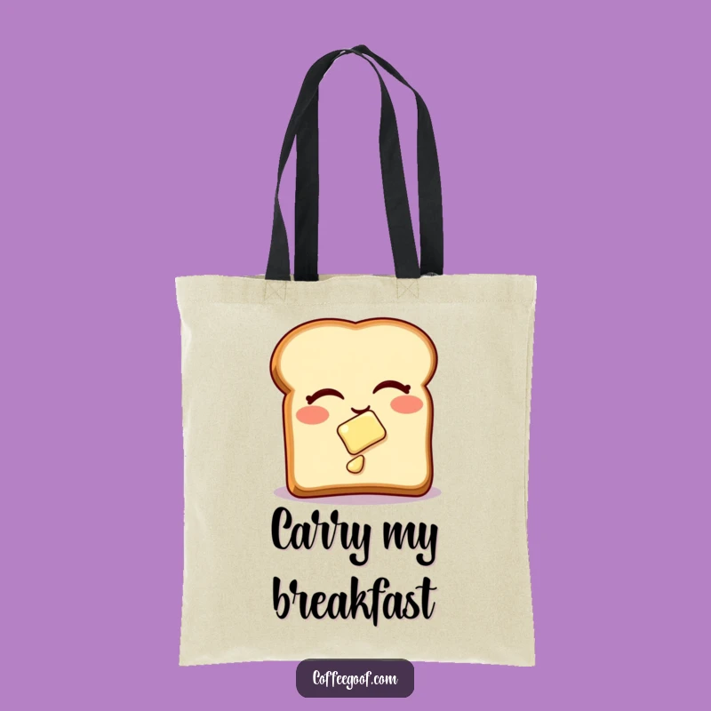 Funny Toast Tote Bag: Winking Butter Slide for a Quirky Funny Gift
