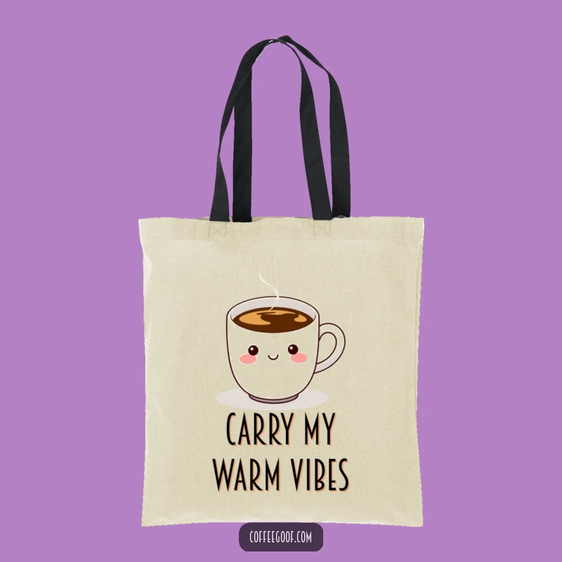 Funny Coffee Cup Tote Bag: Durable Steaming Handle Design, Practical Gift for Coffee Lovers