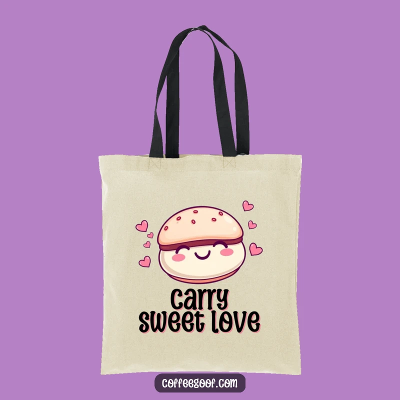 Funny Macaroon Hearts Tote Bag - Cute Cartoon Accessory Gift