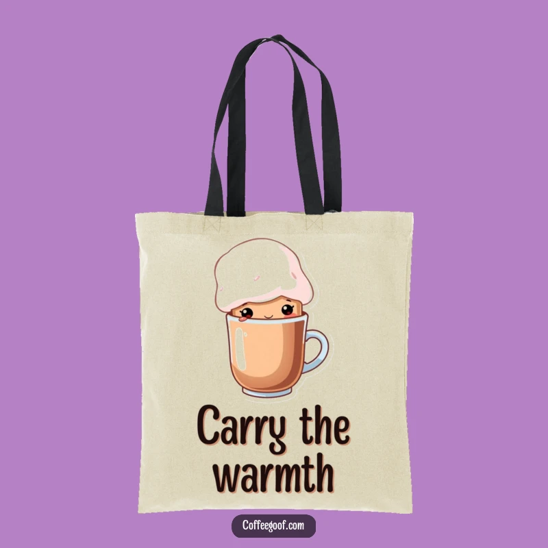 Funny Cocoa Marshmallow Hat Tote Bag - Whimsical Cartoon Accessory Gift