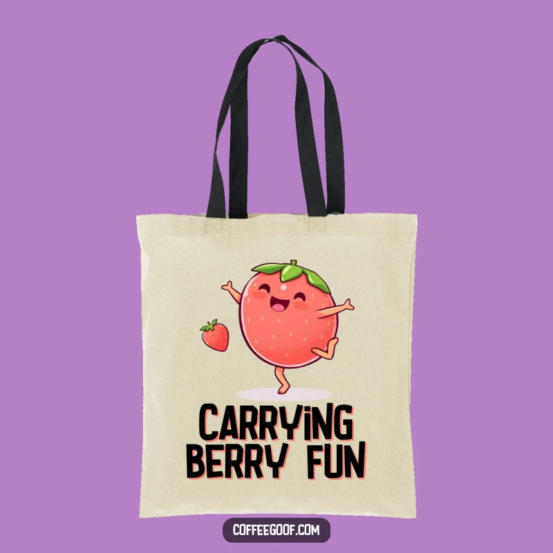 Funny Strawberry Cartwheel Tote Bag - Fruity Fun, Perfect Funny Gift