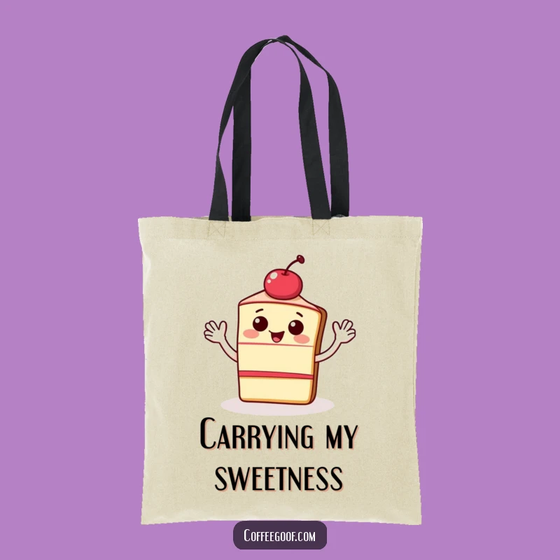 Funny Tote Bag: Waving Cake Graphic, Stylish Carry-all, Perfect Funny Gift