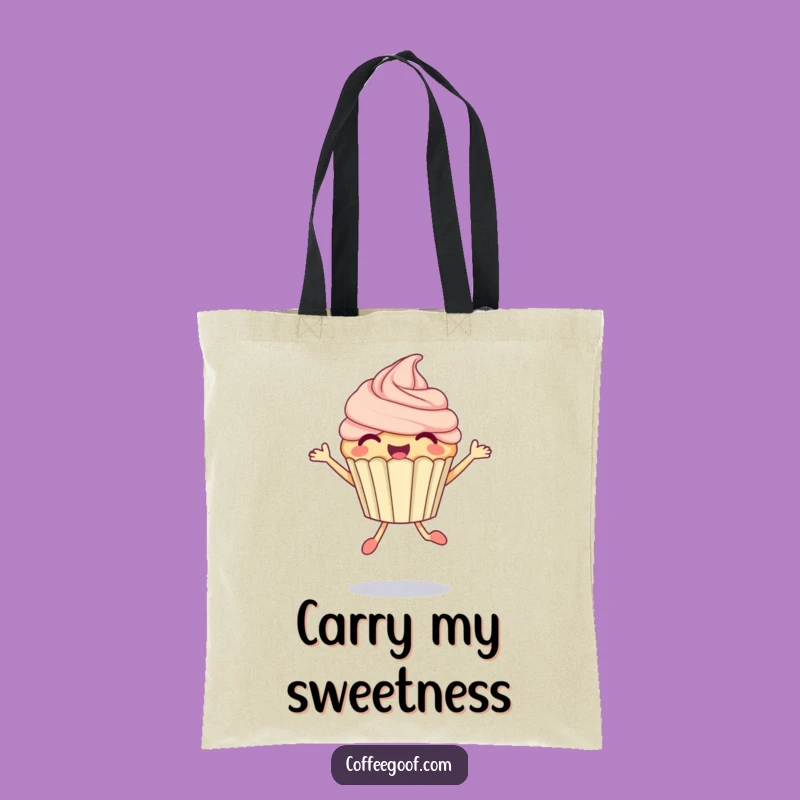 Funny Cupcake Jump Tote Bag: Carry Your Treats with Joy, Ideal Gift