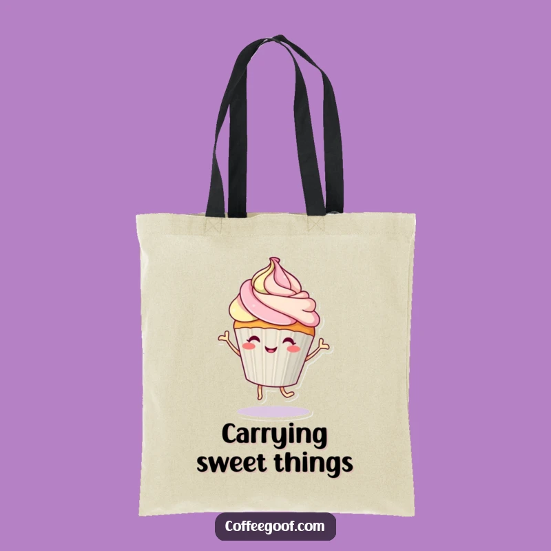 Funny Dancing Cupcake Tote Bag - Stylish and Hilarious Carry-All for Sweeties