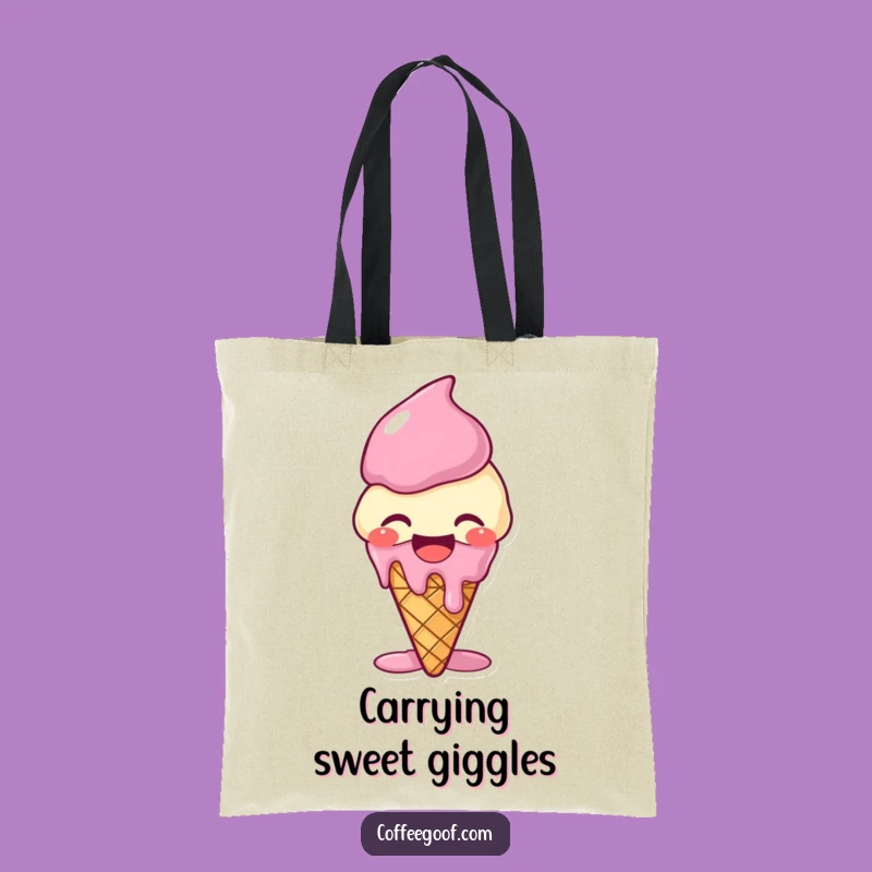 Funny Giggling Ice Cream Tote Bag - Sweet Style, Perfect Funny Gift