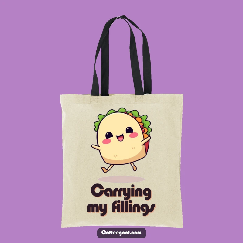 Funny Happy Taco Jig Tote Bag: Carry Fiesta Fun, Hilarious Food Accessory
